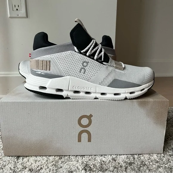 ON Running Cloudnova Women Shoes Size 8 White Sand - Picture 7 of 12